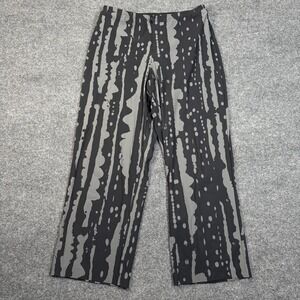 Porto San Francisco Womens Size 4 Abstract Wide Leg Pants Jersey Black Gray
